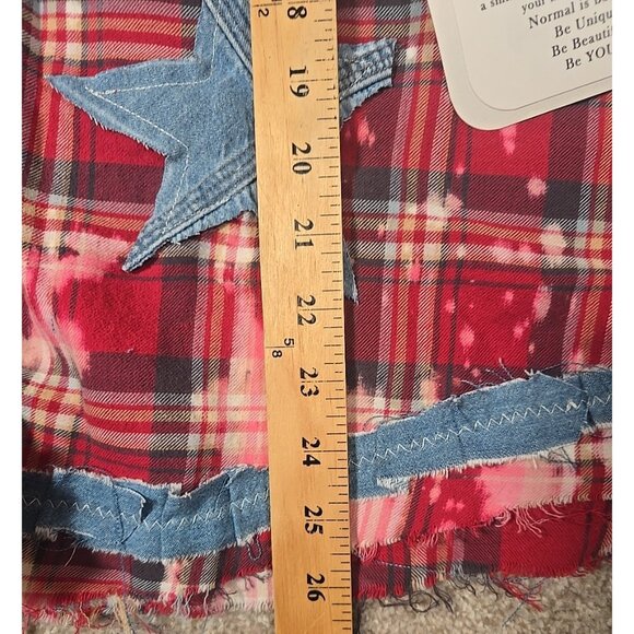 OOAK Upcycled Flannel Shacket Shirt Jason Aldean Small Town Country Music Sz XL - Picture 10 of 16